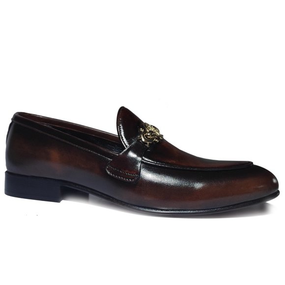 Bashwood Handmade Brown Shade Leather Loafers For Men main image 4